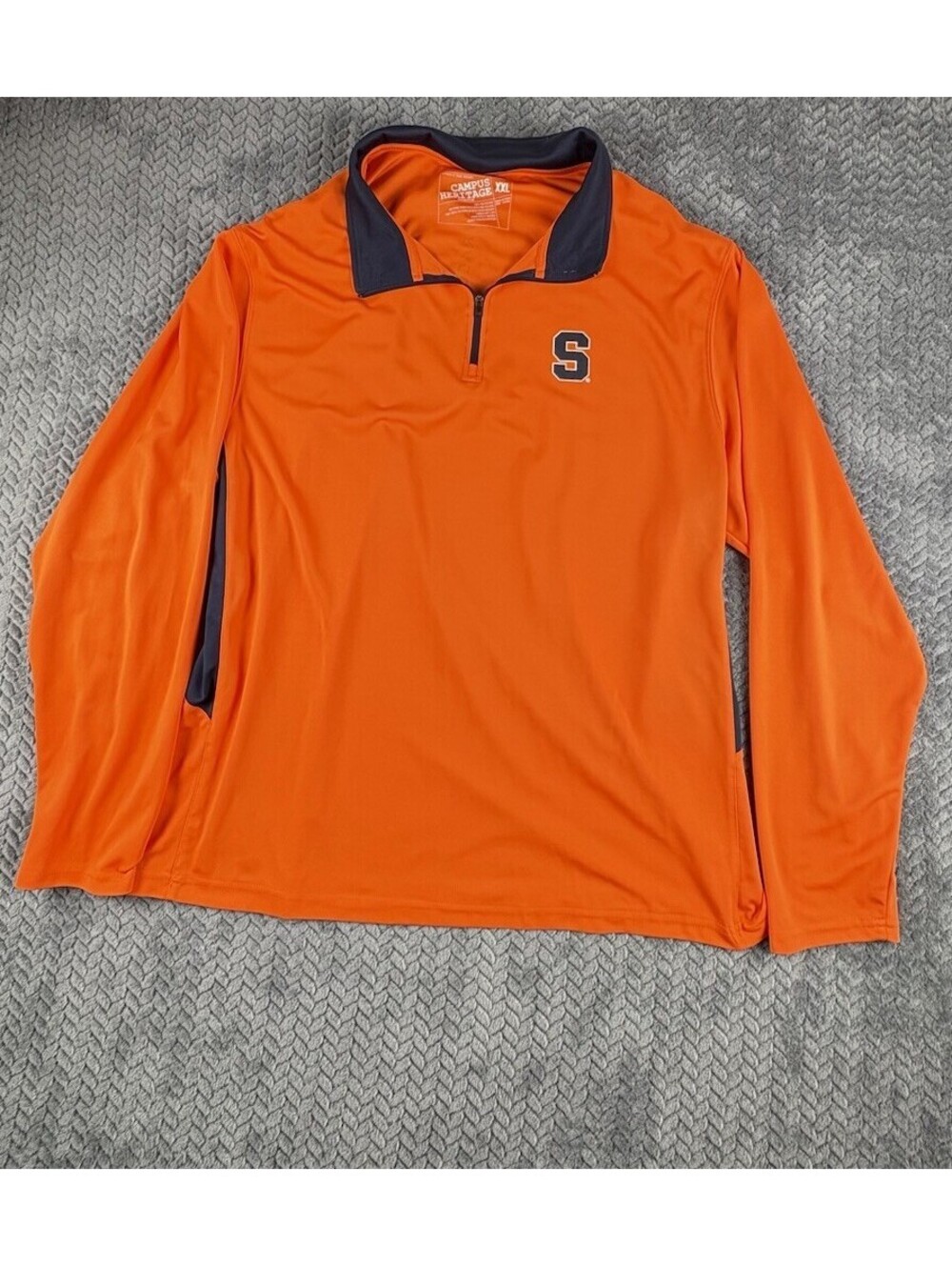 Campus Heritage Men’s Syracuse Orange Polyester 1/4 Zip Long Sleeve Shirt XXL